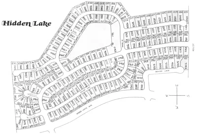 Hidden Lake Lot Map