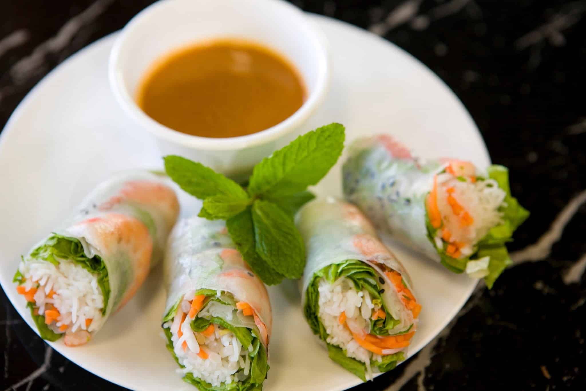spring rolls at Bamboo Cafe