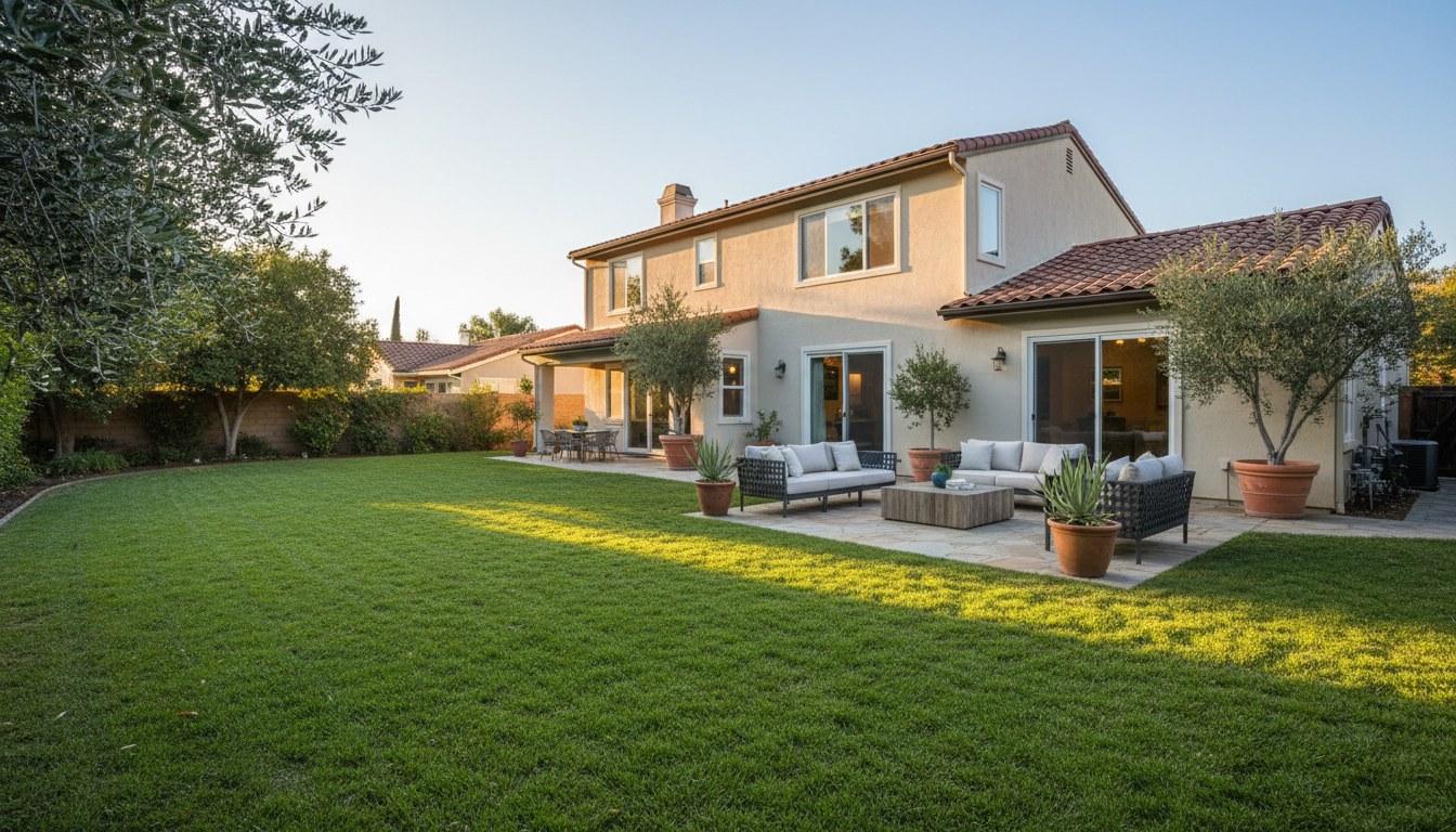 Interior living area of an Alizia Canyon townhome in Agoura Hills CA with open floor plan and natural light