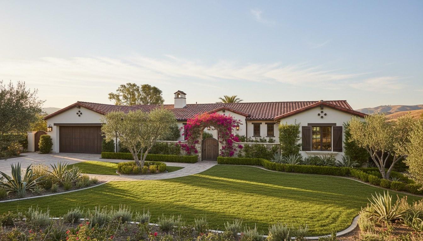 Luxury estate home exterior in Hidden Hills CA gated community