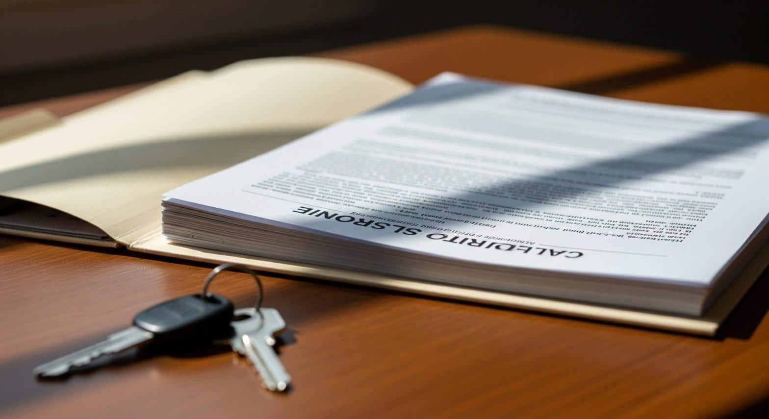 California real estate disclosure documents and house keys on a desk for a Westlake Village CA home purchase