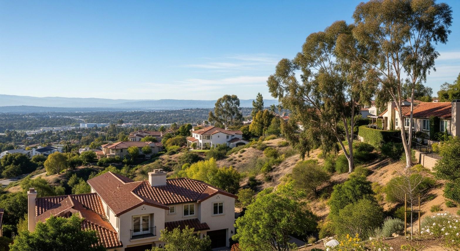 Woodland Hills CA hillside homes in gated community neighborhood 91364