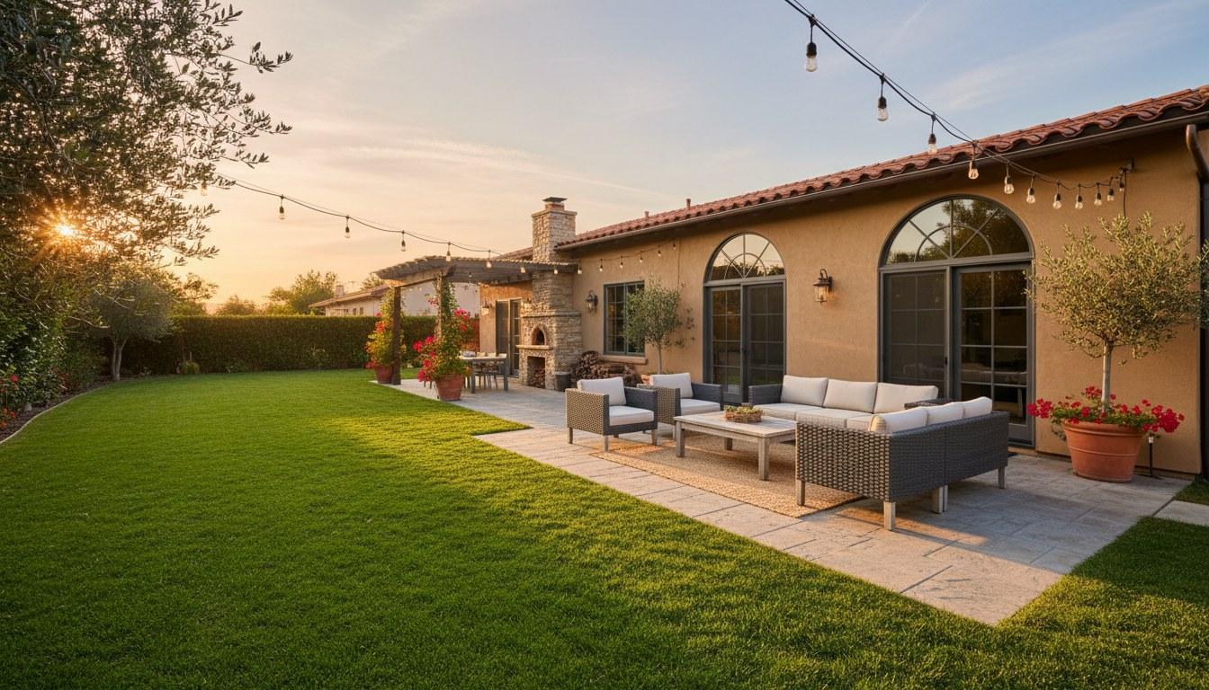 Private gated community entrance with stone pillars and oak trees in a Southern California hillside neighborhood