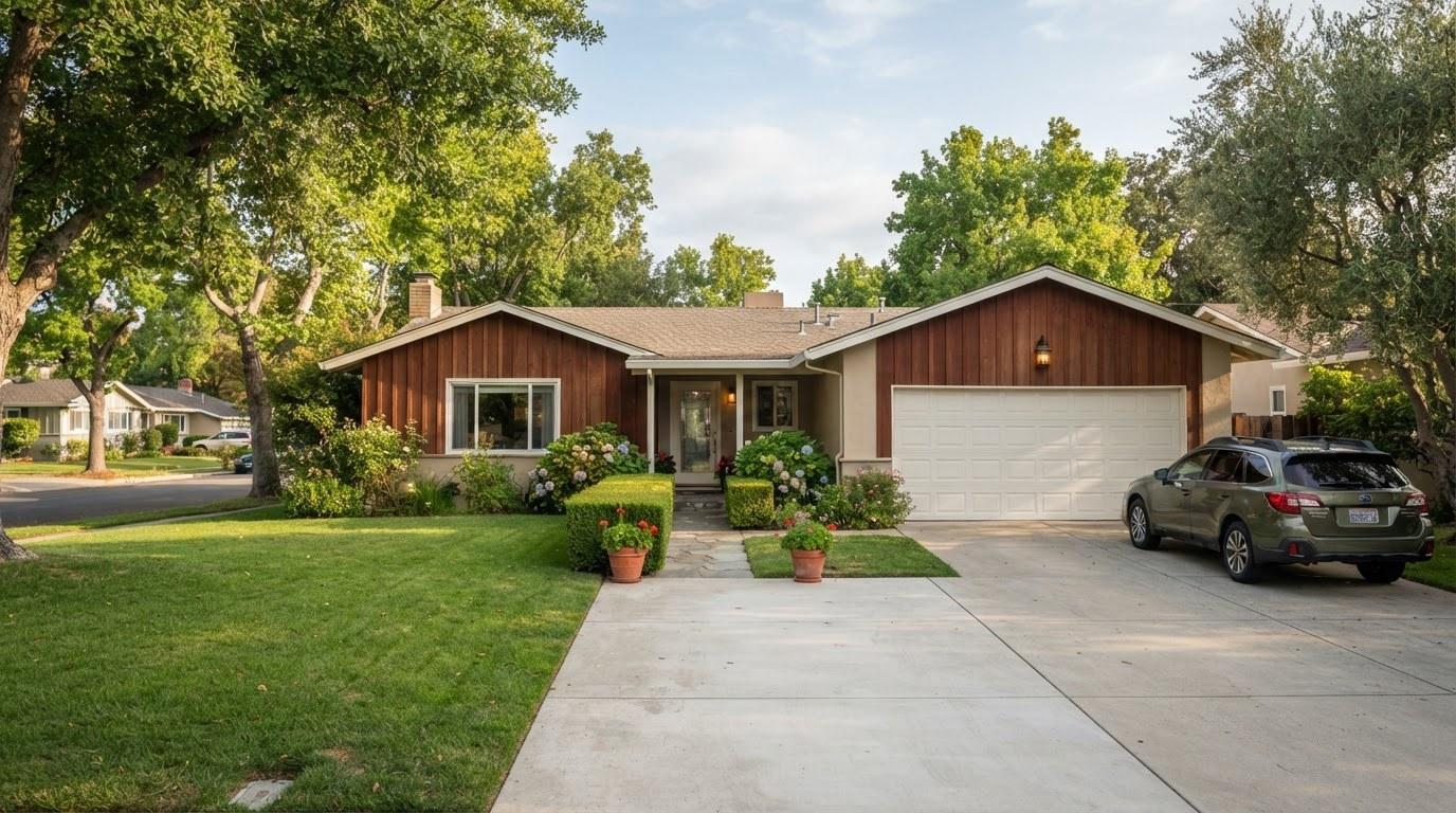 California ranch-style home exterior in Remington Place Woodland Hills CA