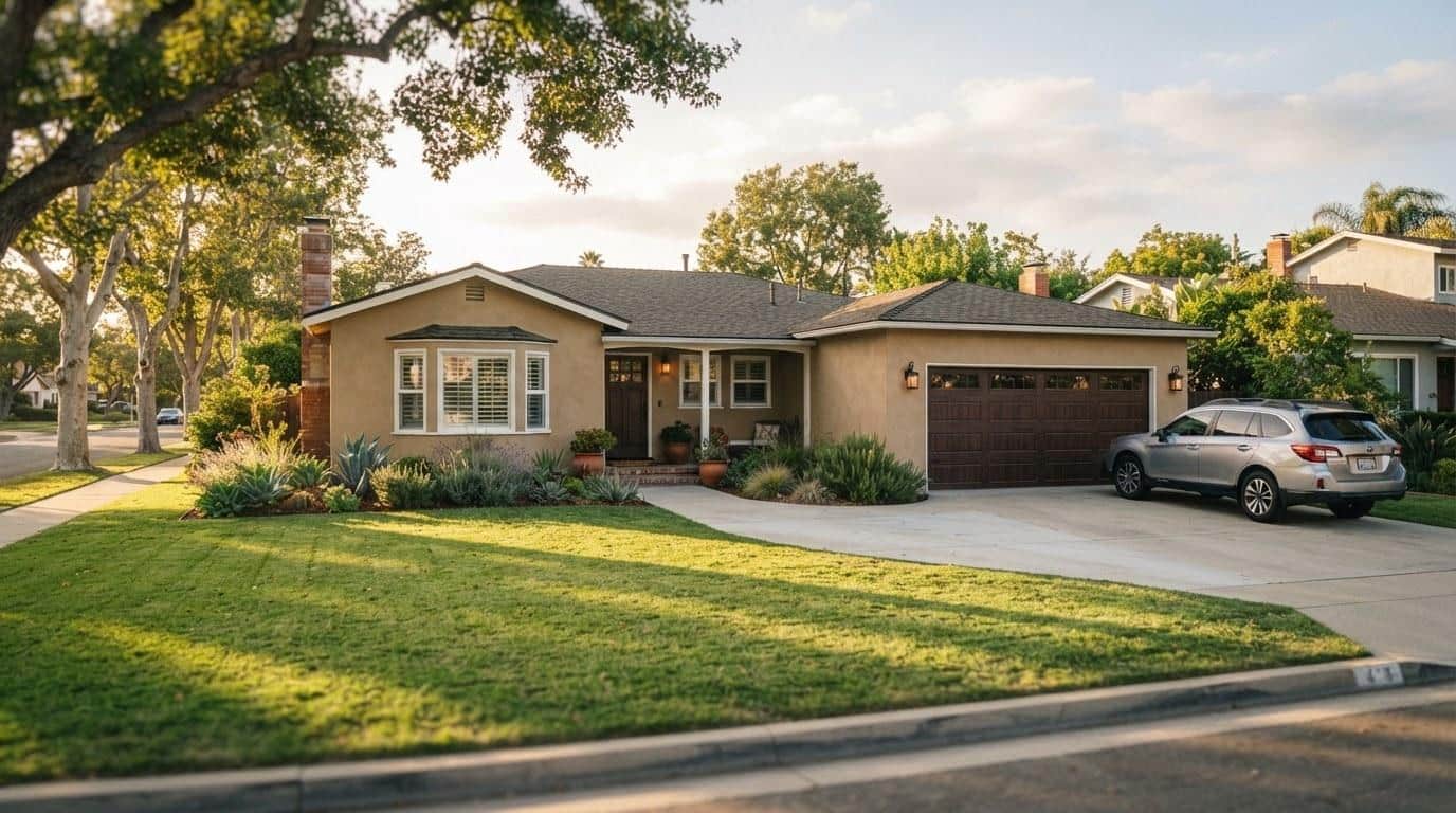 Single-family ranch home exterior in Remington Place neighborhood, Woodland Hills CA